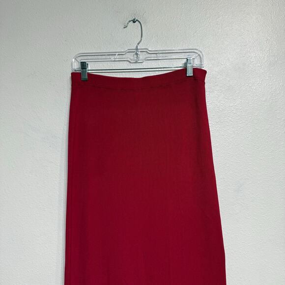 Max Studio Red Knit Maxi Skirt Sz M NWT - Picture 3 of 13